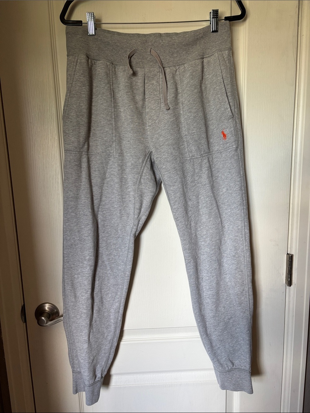 Polo by Ralph Lauren Light Gray Women’s Jogger Sweatpants with Orange Pony